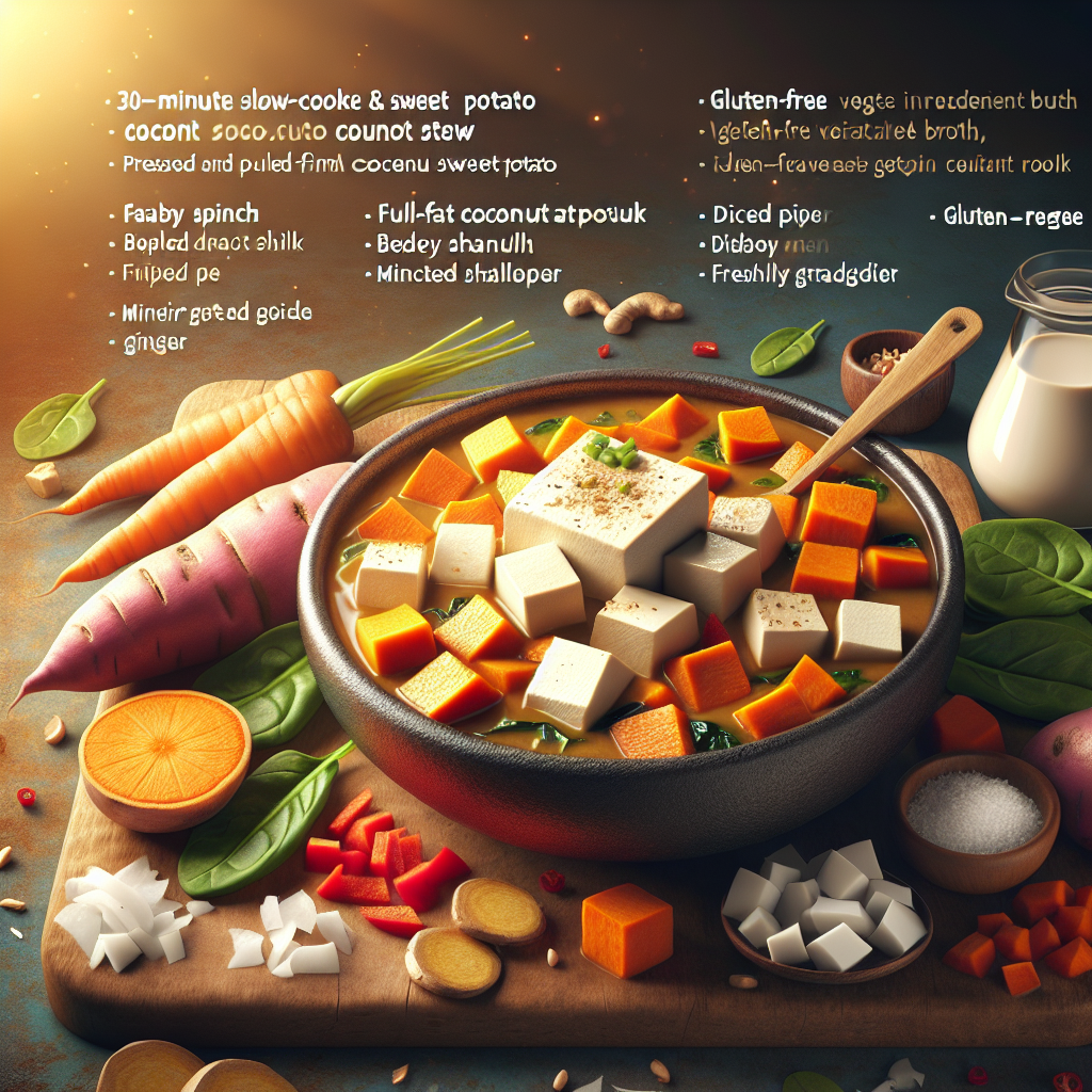 30-Minute Slow-Cooker Tofu & Sweet Potato Coconut Stew (Gluten-Free)