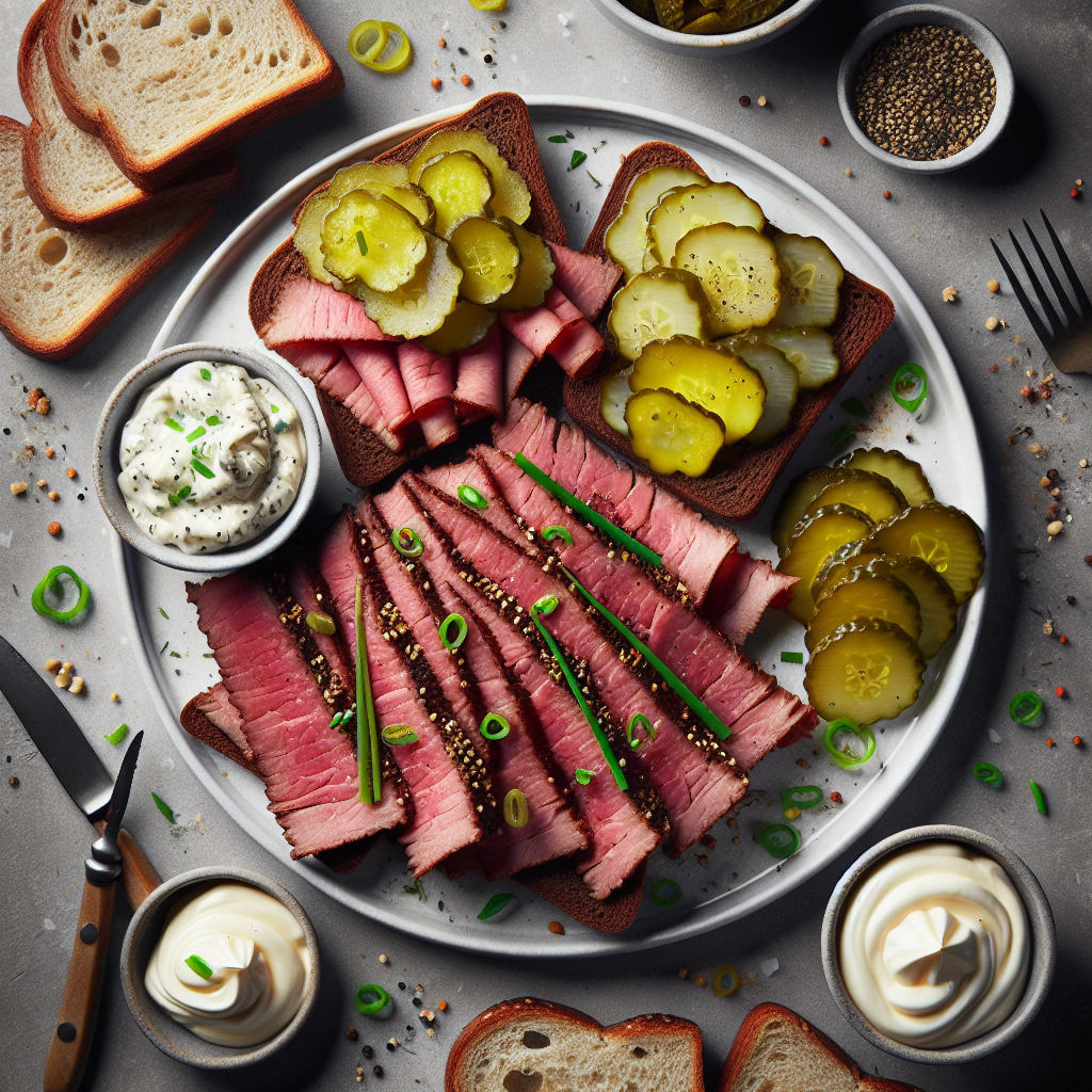 Air-Fryer Beef Pastrami & Pickle Toasts with Horseradish Cream (18-Minute Recipe)