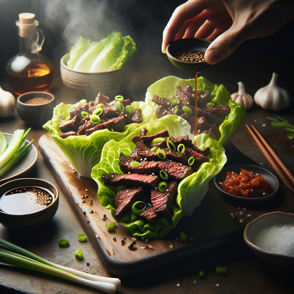 Air-Fryer Korean BBQ Beef Lettuce Wraps