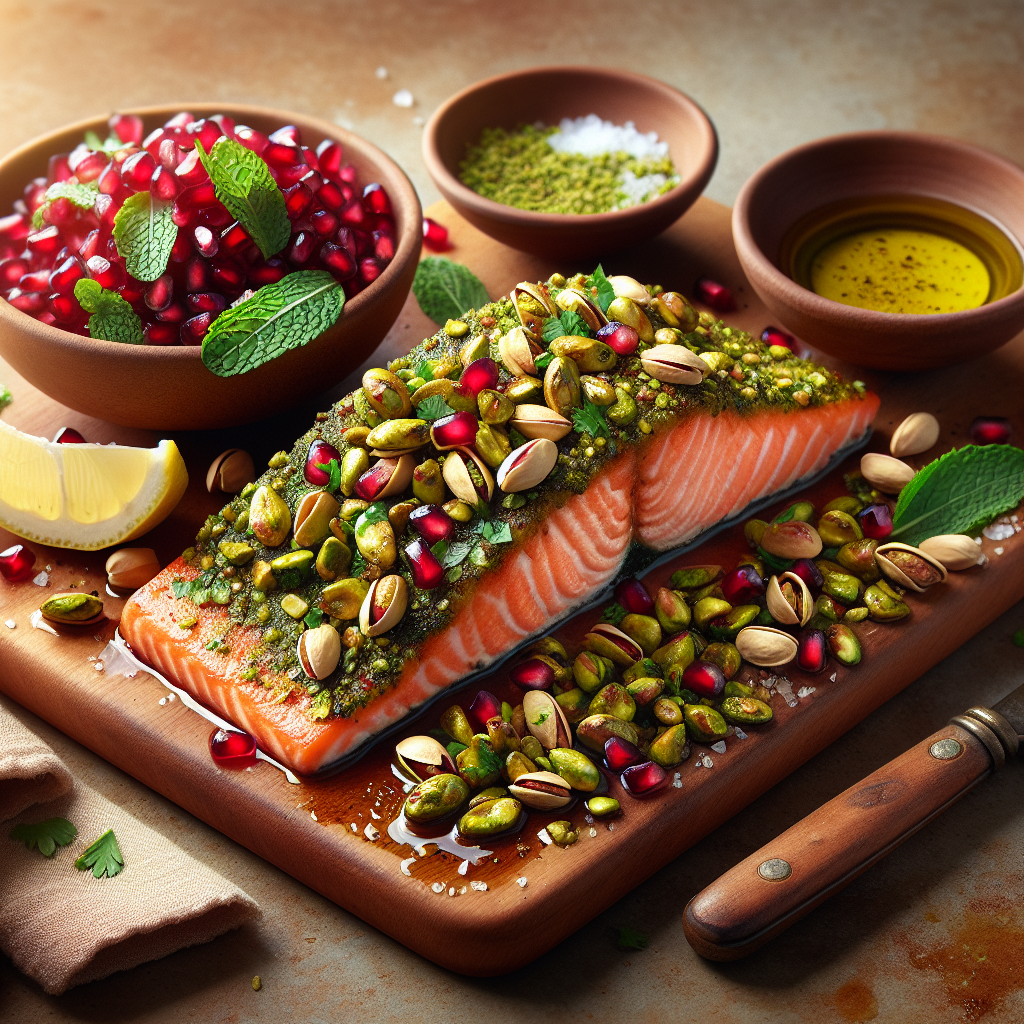 Air-Fryer Pistachio-Crusted Salmon with Pomegranate Mint Relish (Gluten-Free, 30-Minute Recipe)