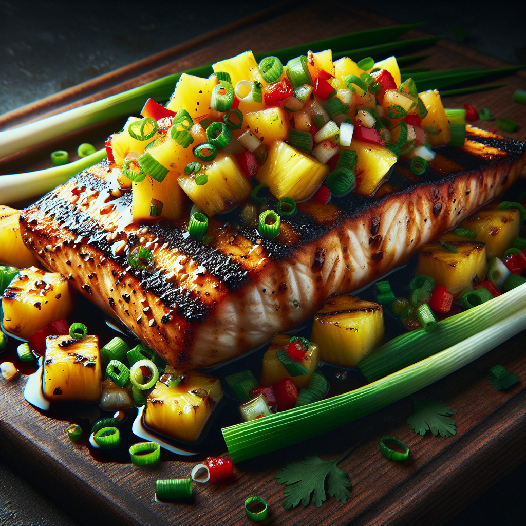Grilled Teriyaki Mahi-Mahi with Pineapple-Scallion Salsa