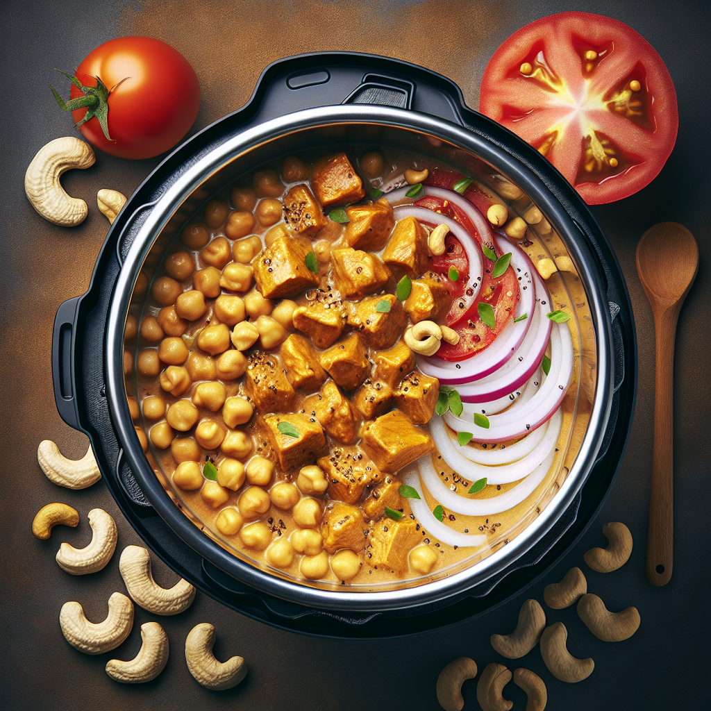 Instant Pot Chickpea & Cashew 'Chicken'-Style Curry (Vegetarian, 18-Minute Recipe)