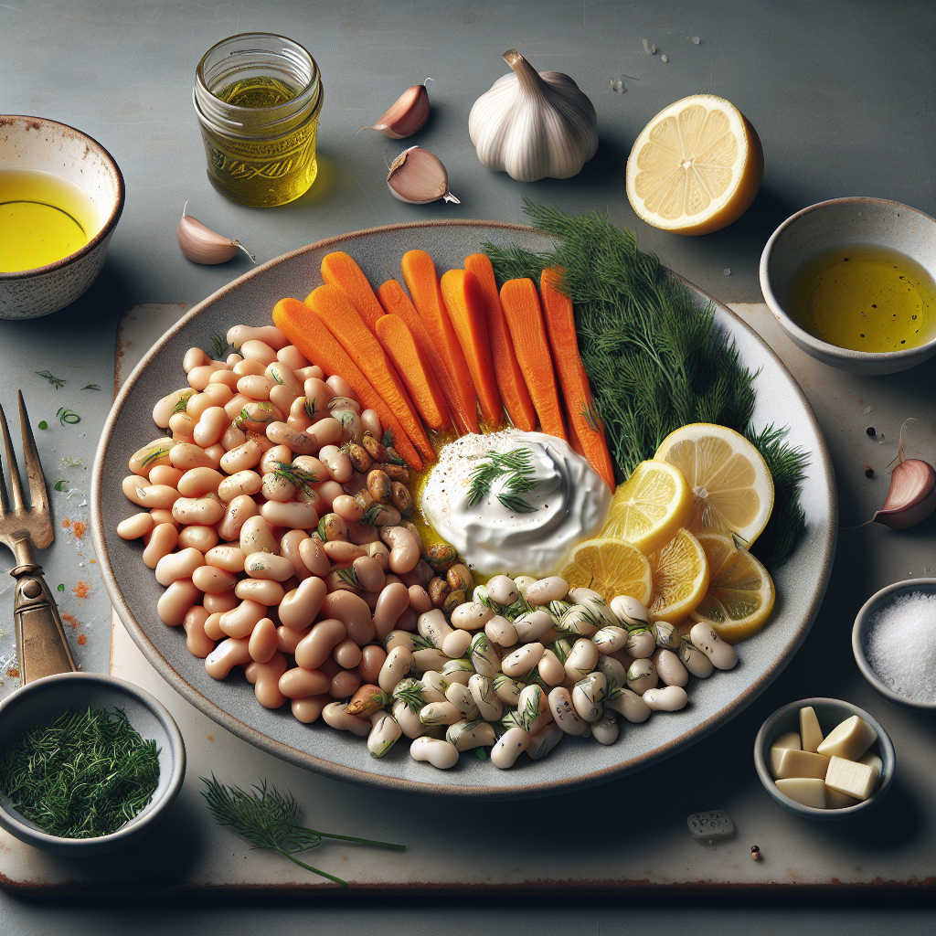 Lemony Butter Bean & Roasted Carrot Salad with Fresh Dill Yogurt