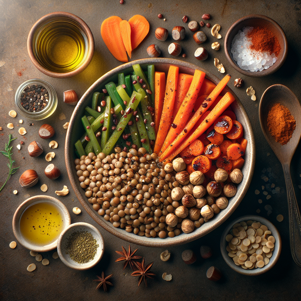 Maple-Glazed Lentil & Roasted Carrot Bowl with Toasted Hazelnuts