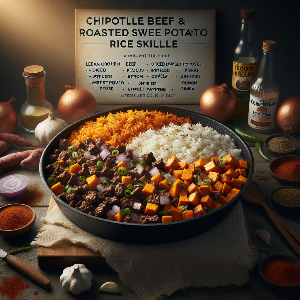 One-Pot Chipotle Beef & Roasted Sweet Potato Rice Skillet (20-Minute Recipe)