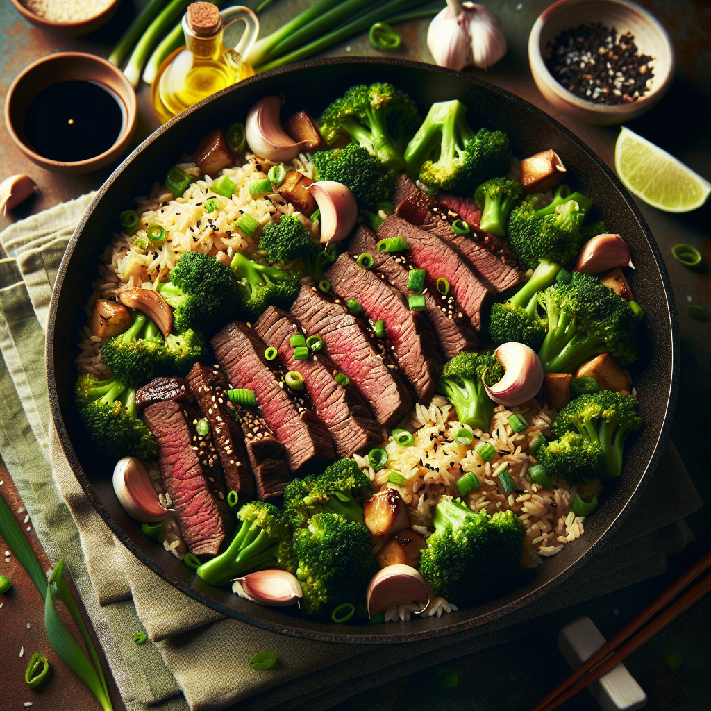 One-Pot Garlic-Soy Beef & Broccoli Rice Skillet (20-Minute Recipe)