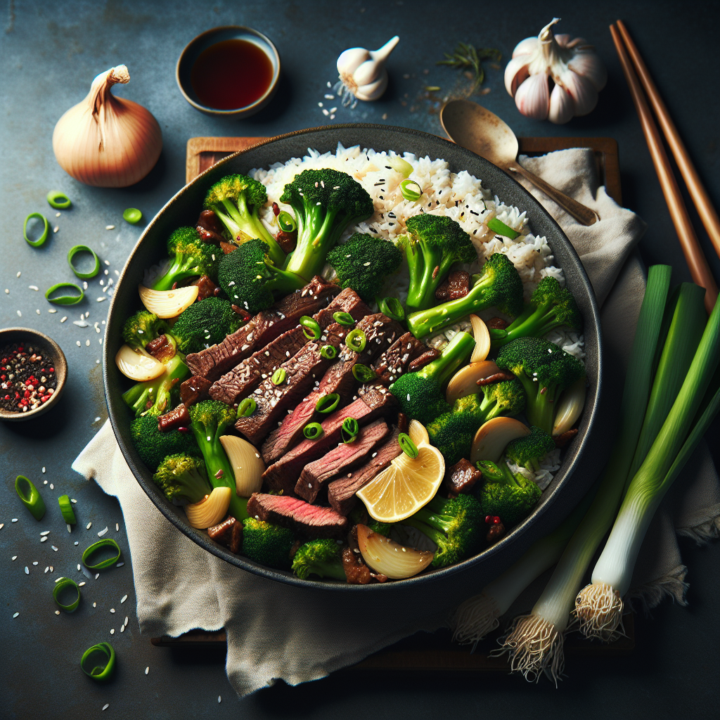 One-Pot Ginger-Teriyaki Beef & Broccoli Stir-Fry with Scallion Rice