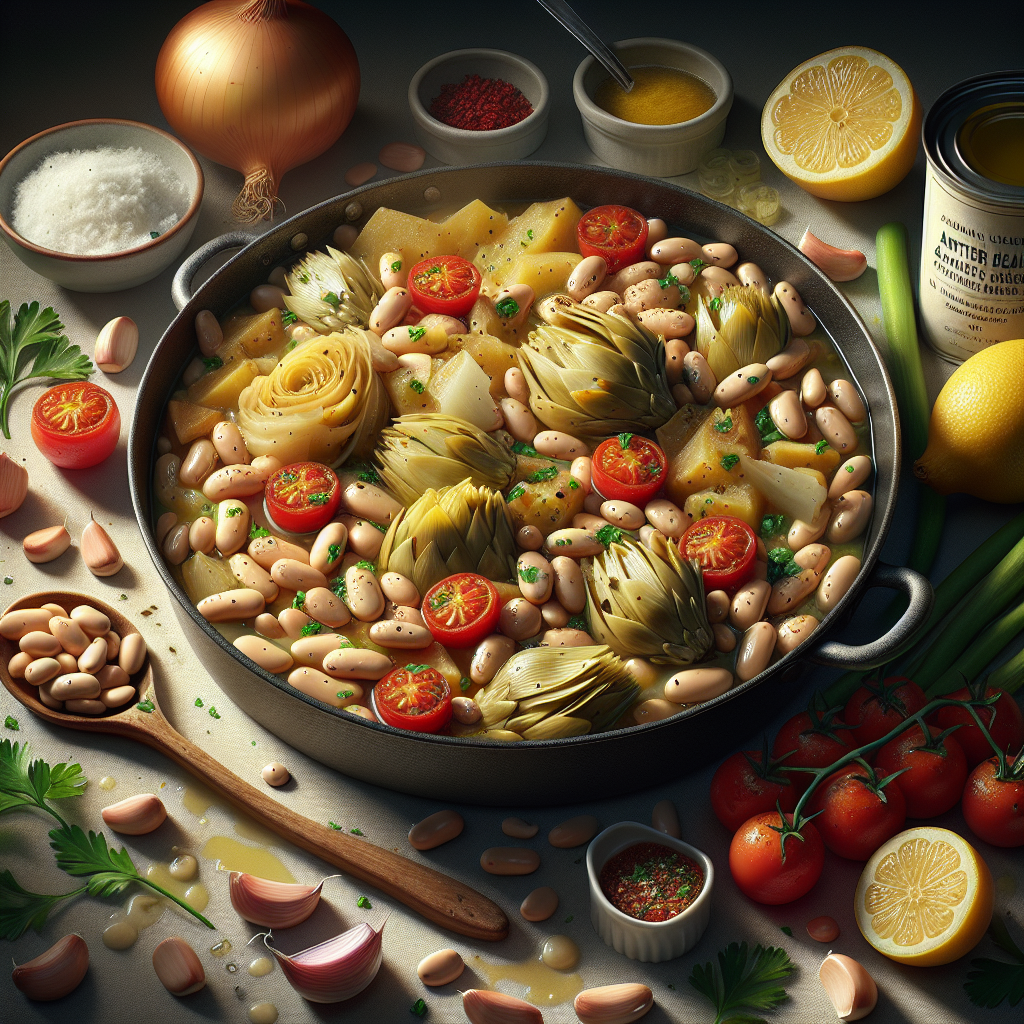 One-Pot Italian Butter Bean & Artichoke Ragout with Lemon-Parsley Gremolata