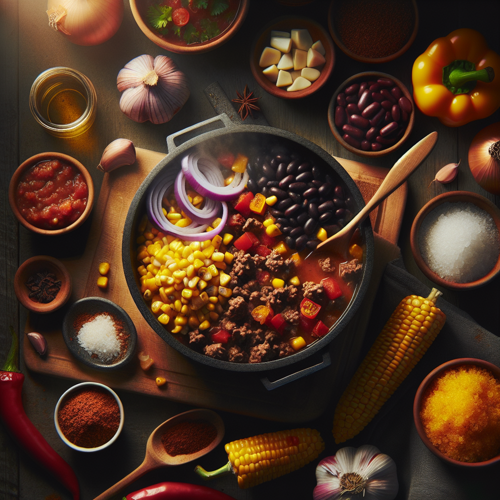 One-Pot Smoky Beef & Black Bean Chili with Fire-Roasted Corn (20-Minute Recipe)