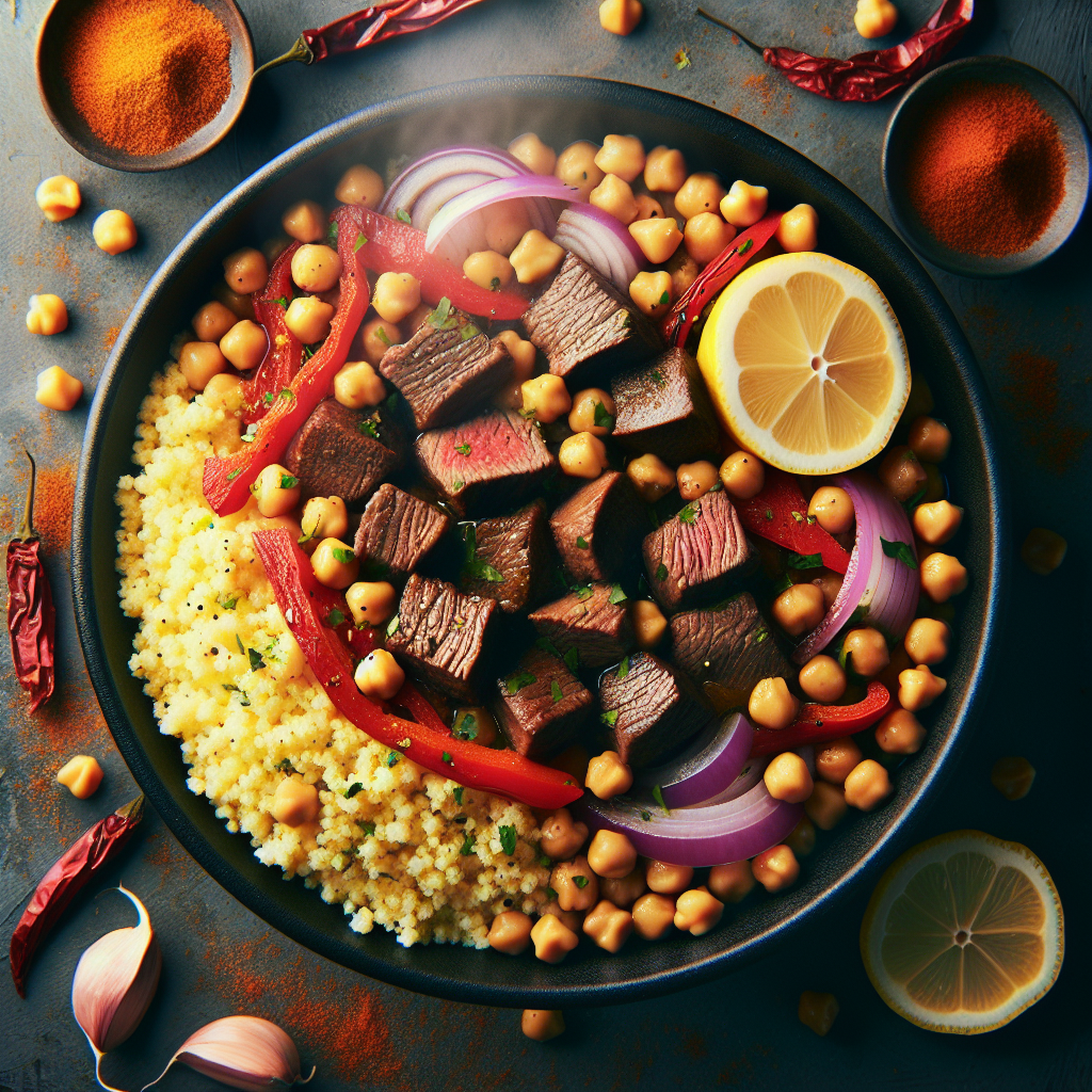 One-Pot Smoky Beef & Chickpea Tagine with Lemon-Herb Couscous