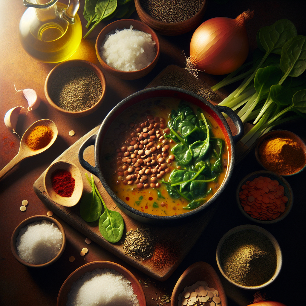 One-Pot Spiced Lentil & Spinach Coconut Soup (Under 20 Minutes)