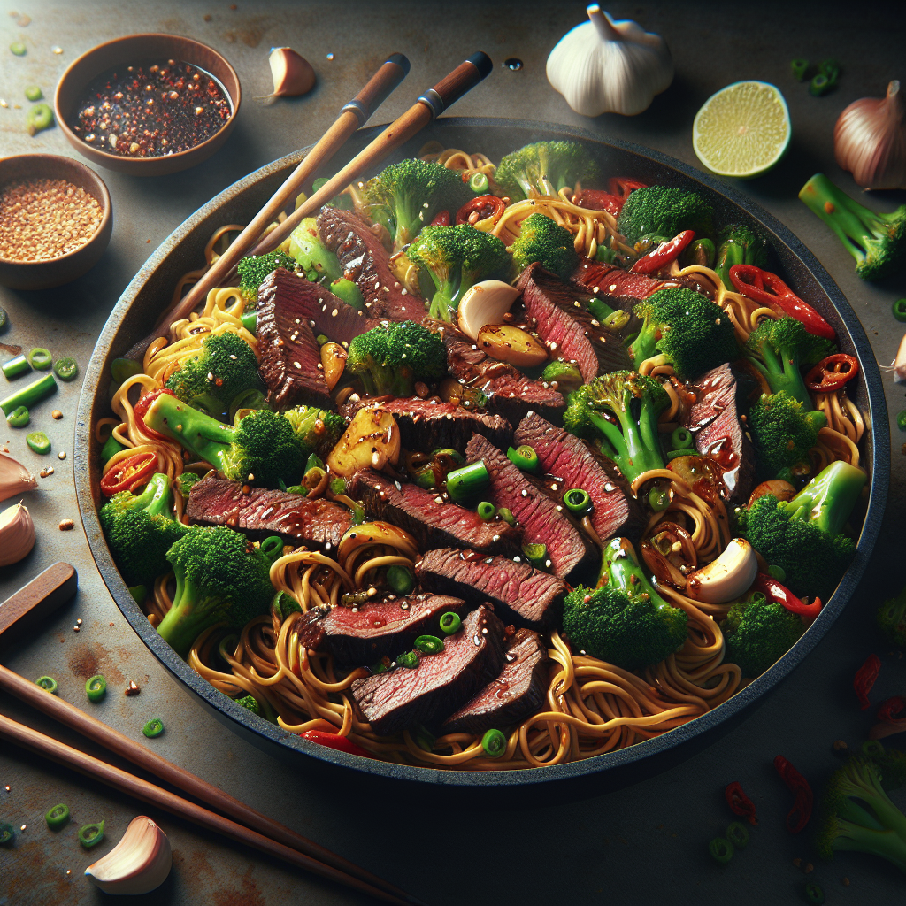 One-Pot Spicy Szechuan Beef & Broccoli Noodle Stir-Fry (20-Minute Recipe)