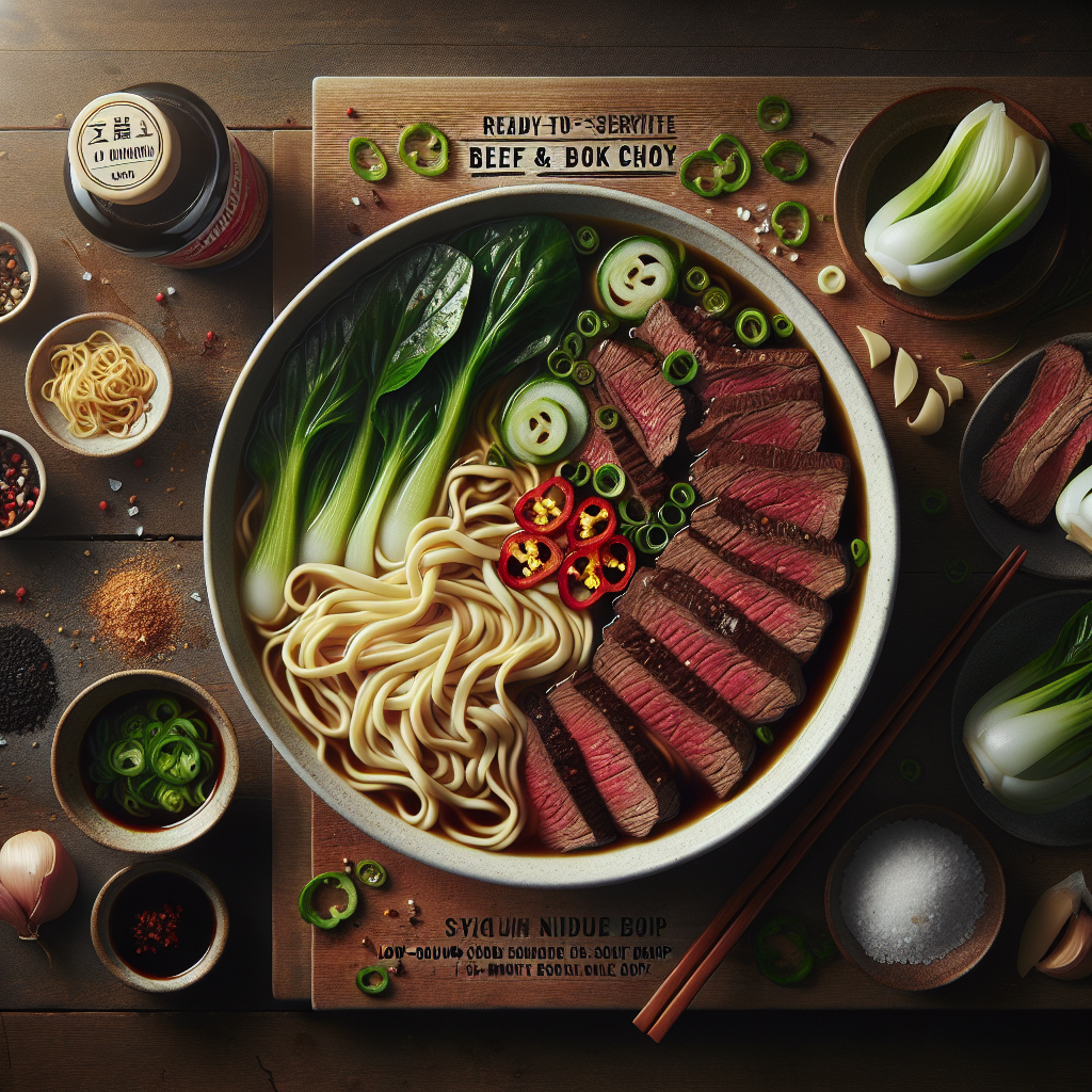 One-Pot Szechuan Beef & Baby Bok Choy Noodle Soup (Ready in 18 Minutes)