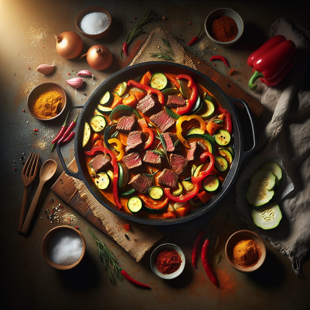 One-Pot Thai Red Curry Beef & Veggie Skillet (Gluten-Free, 18-Minute Recipe)