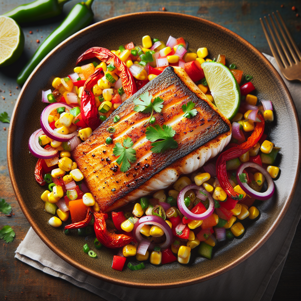Pan-Seared Cajun Catfish with Roasted Pepper & Corn Salsa
