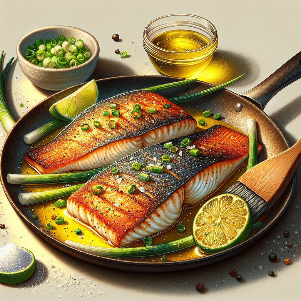 Pan-Seared Cajun Redfish with Charred Scallion-Lime Butter