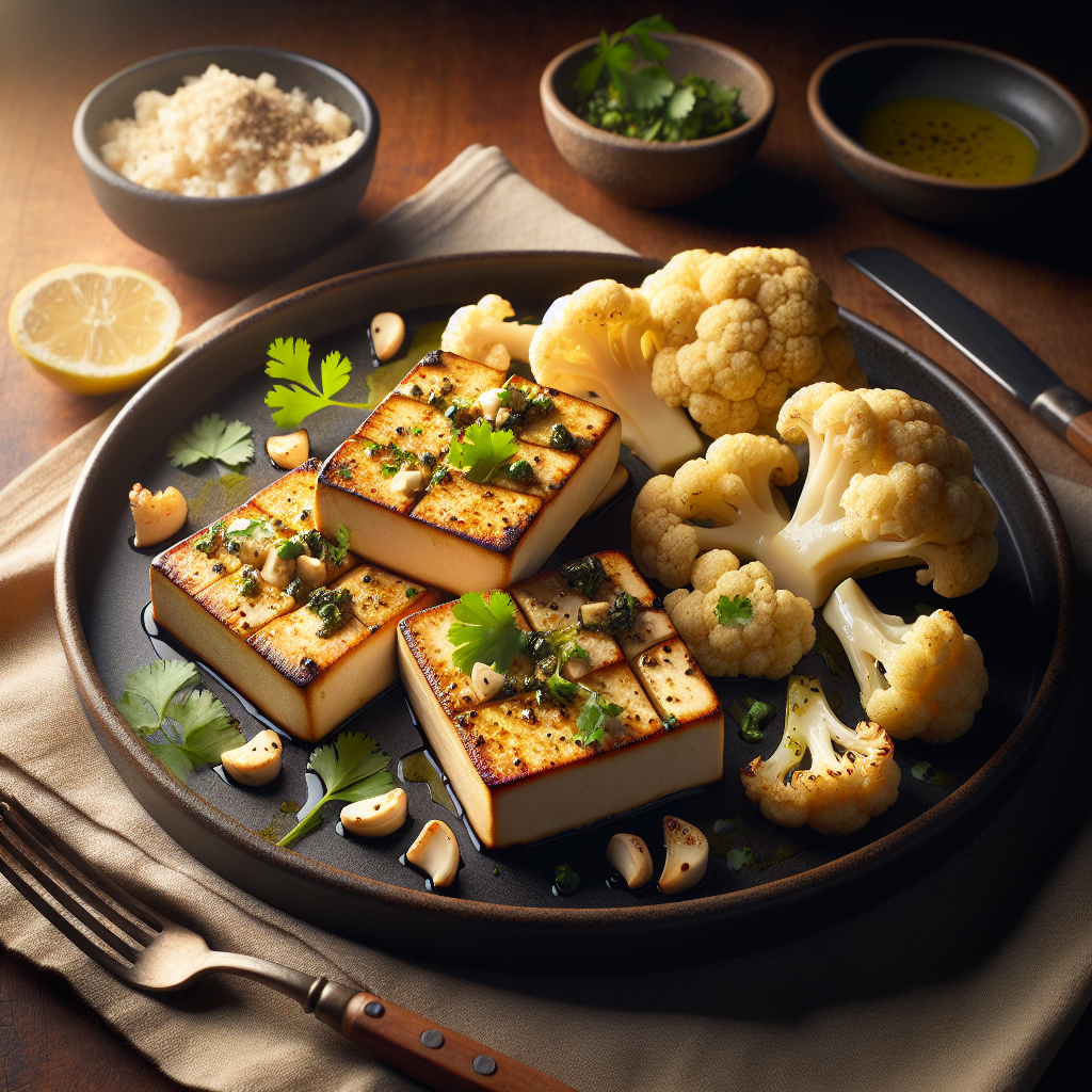 Pan-Seared Chermoula 'Cod' with Roasted Cauliflower & Olive Relish