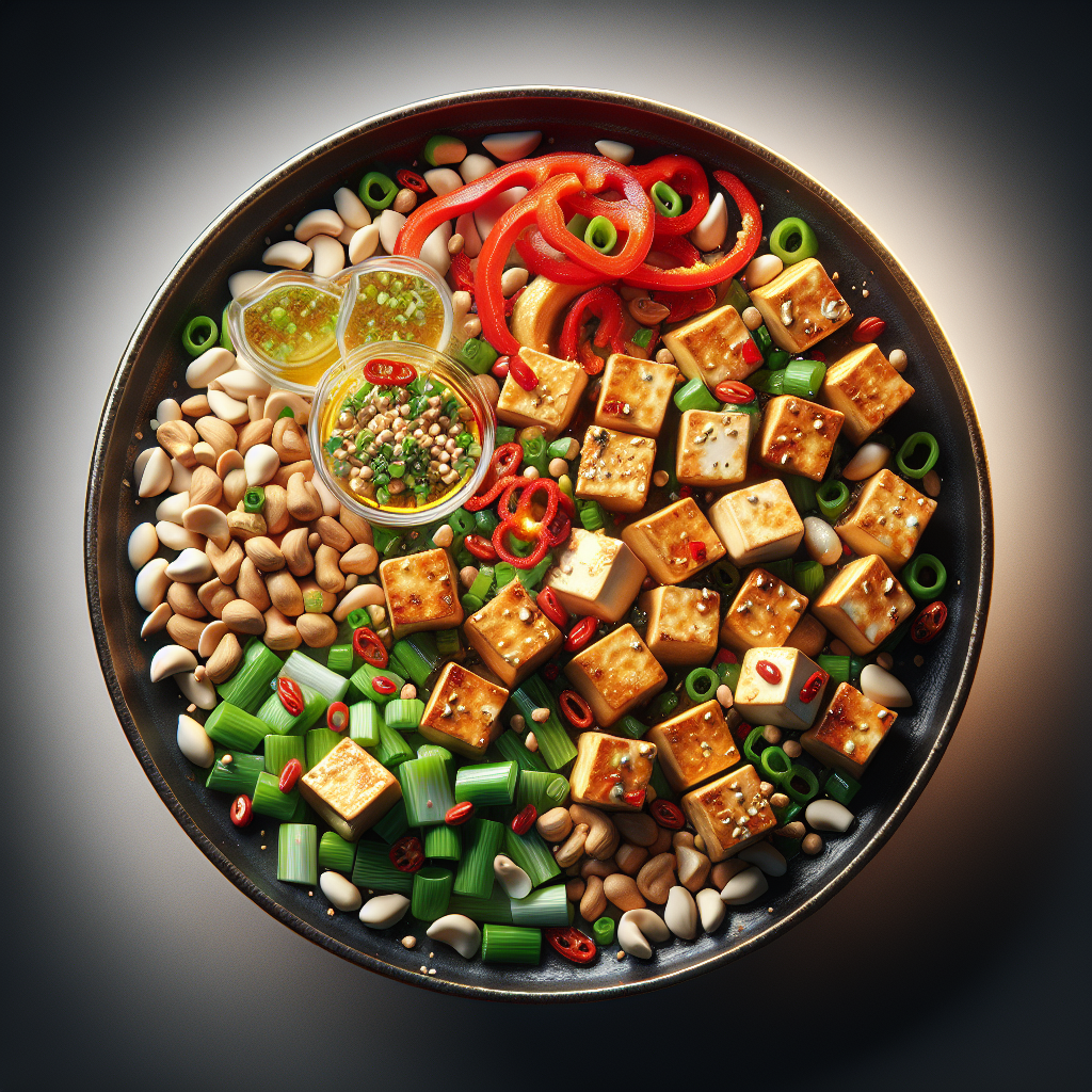 Quick Szechuan Tofu Stir-Fry with Peanuts & Scallions