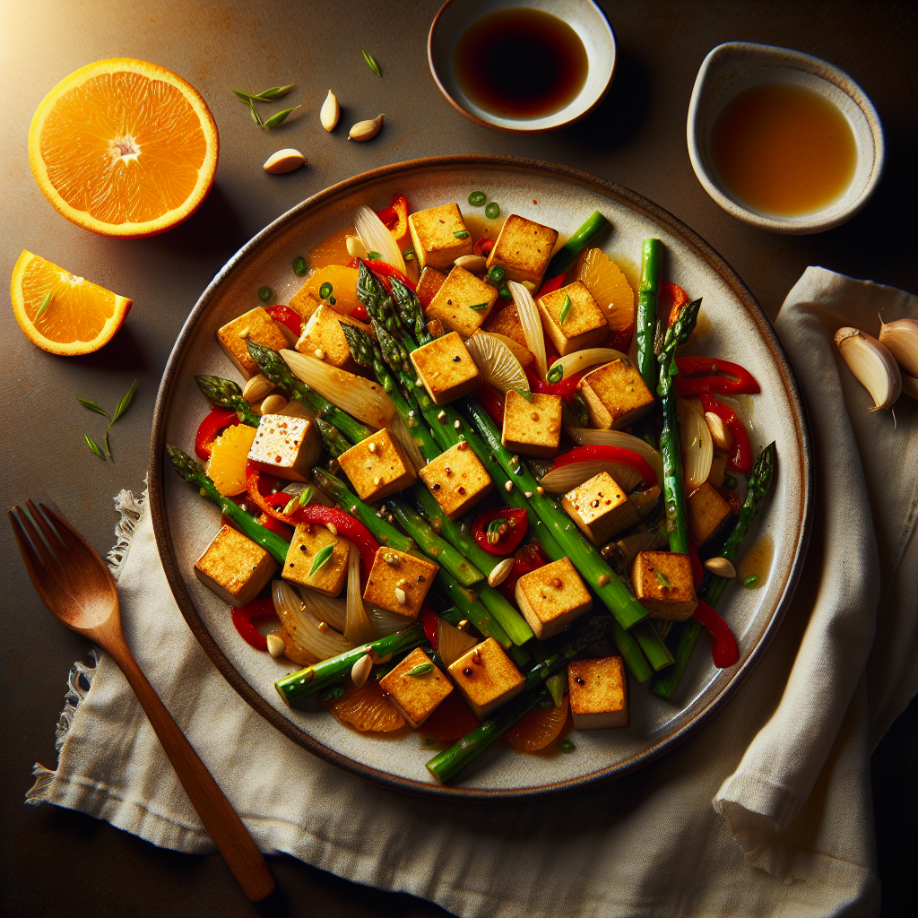 Quick Tofu & Asparagus Stir-Fry with Orange-Ginger Glaze (Gluten-Free, 15-Minute Recipe)