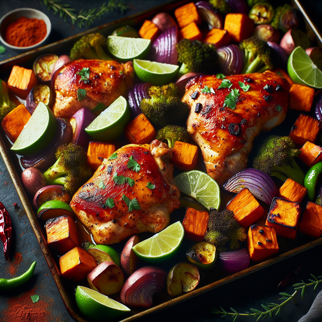 Sheet-Pan Chili-Lime Chicken with Roasted Sweet Potatoes & Broccoli
