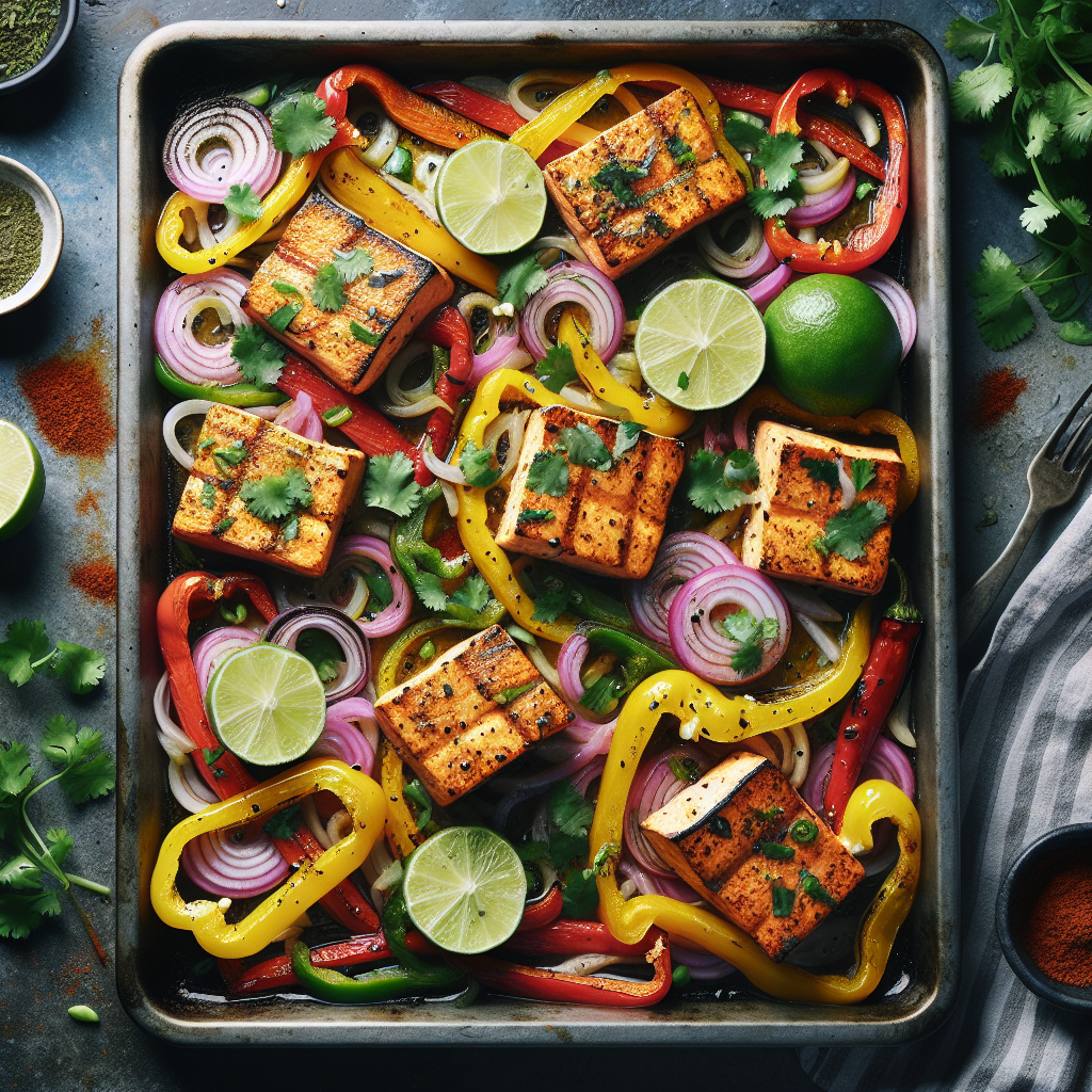 Sheet-Pan Cilantro-Lime Salmon with Roasted Sweet Peppers & Onions