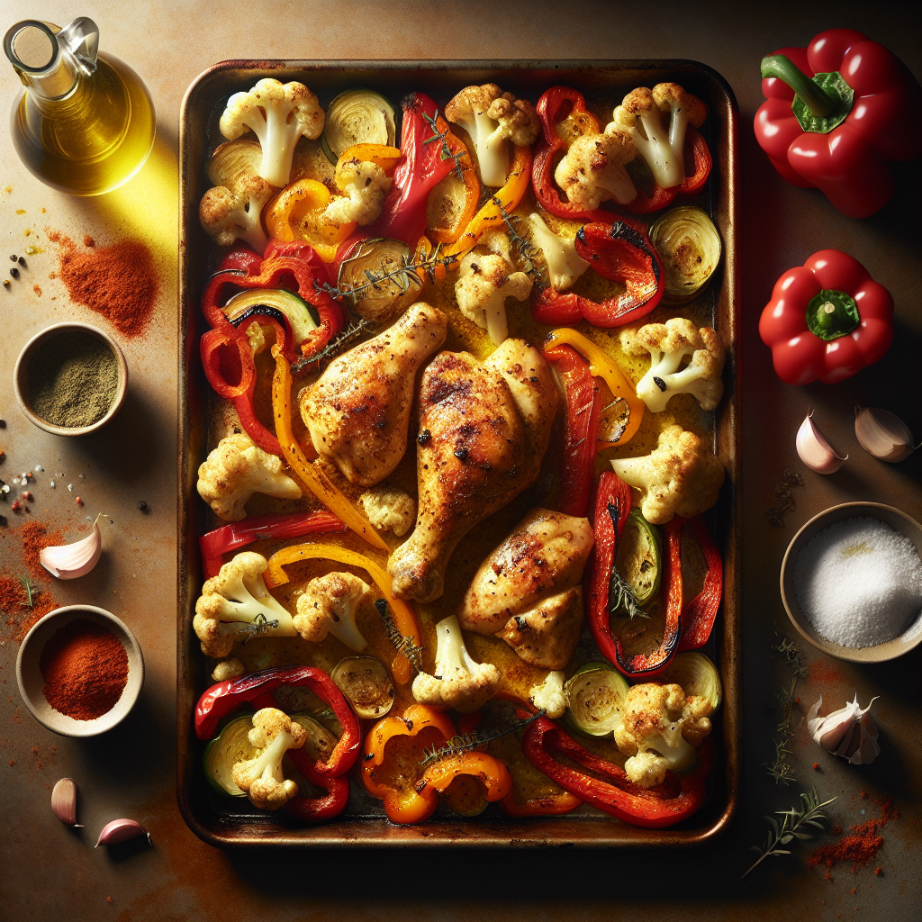 Sheet-Pan Curried Chicken with Roasted Cauliflower & Red Peppers