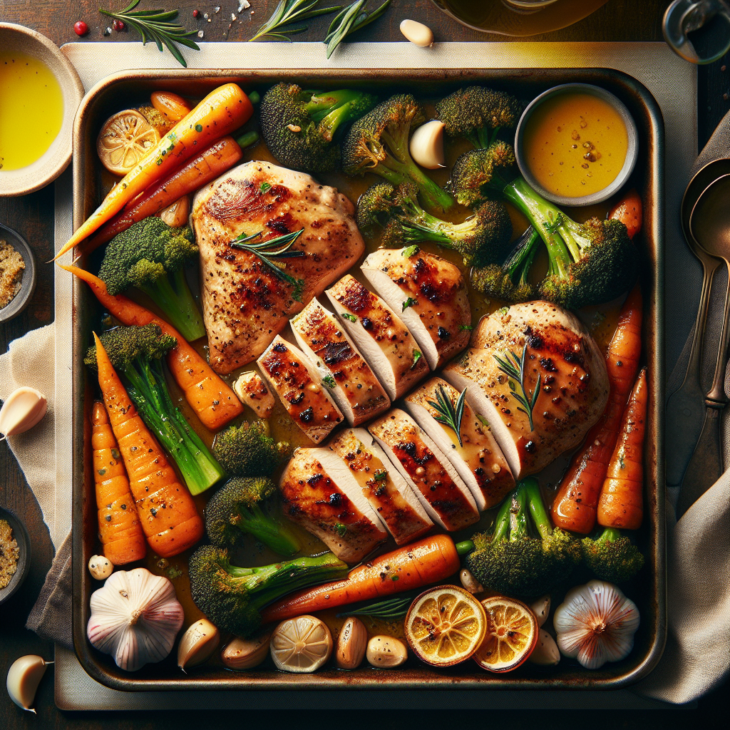 Sheet-Pan Dijon-Garlic Chicken with Roasted Broccoli & Baby Carrots