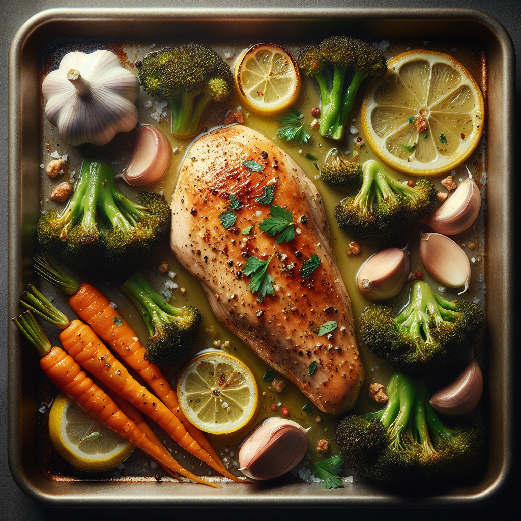 Sheet-Pan Garlic-Lemon Chicken with Roasted Broccoli & Baby Carrots
