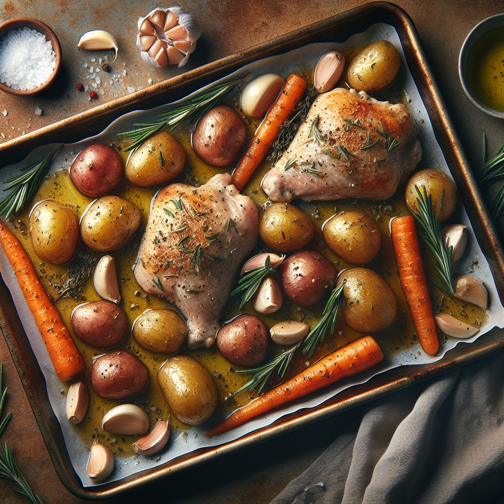 Sheet-Pan Garlic-Rosemary Chicken with Roasted Carrots & Baby Potatoes