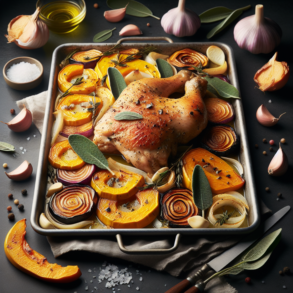 Sheet-Pan Garlic-Sage Chicken with Roasted Delicata Squash & Shallots