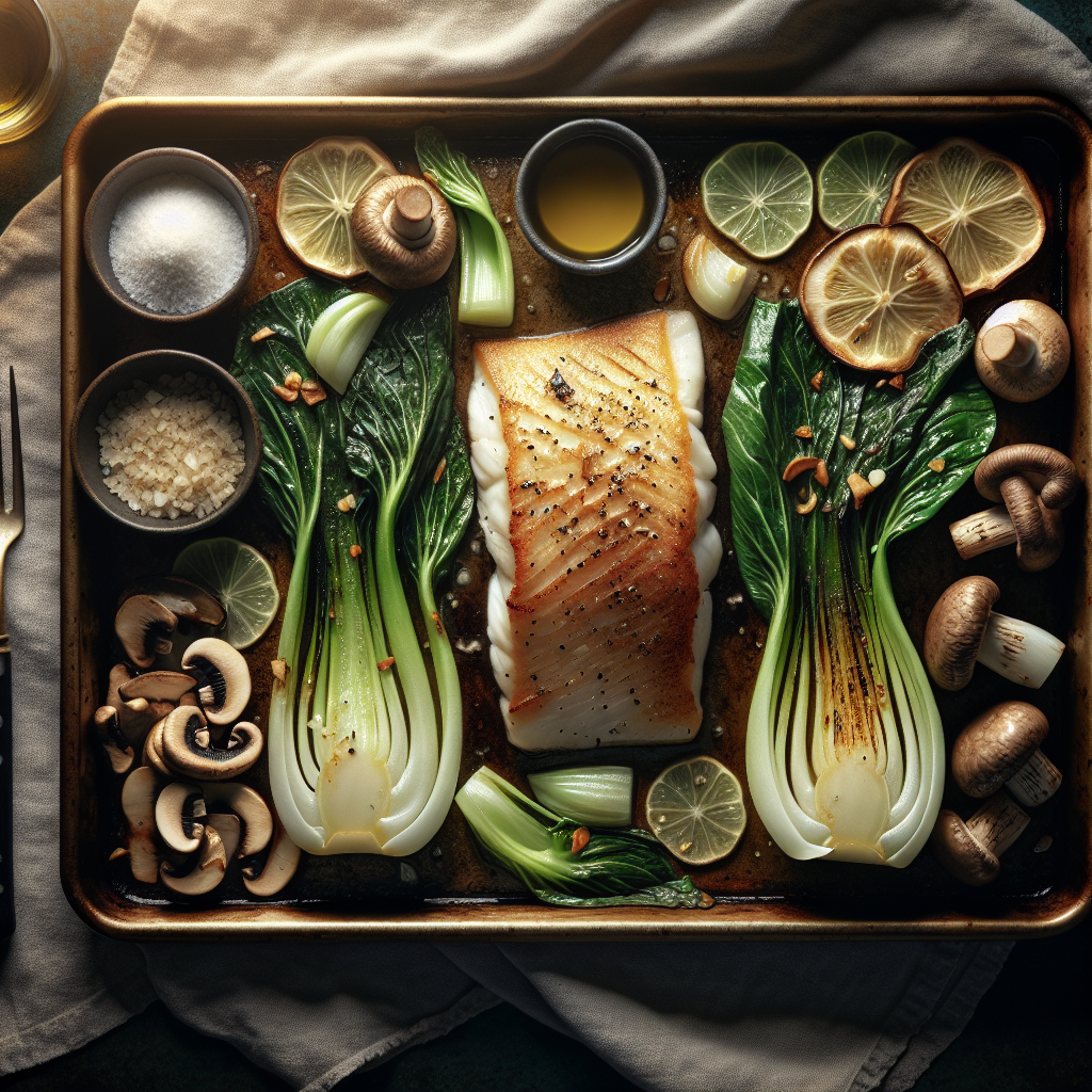 Sheet-Pan Ginger-Soy Cod with Roasted Bok Choy & Shiitake Mushrooms