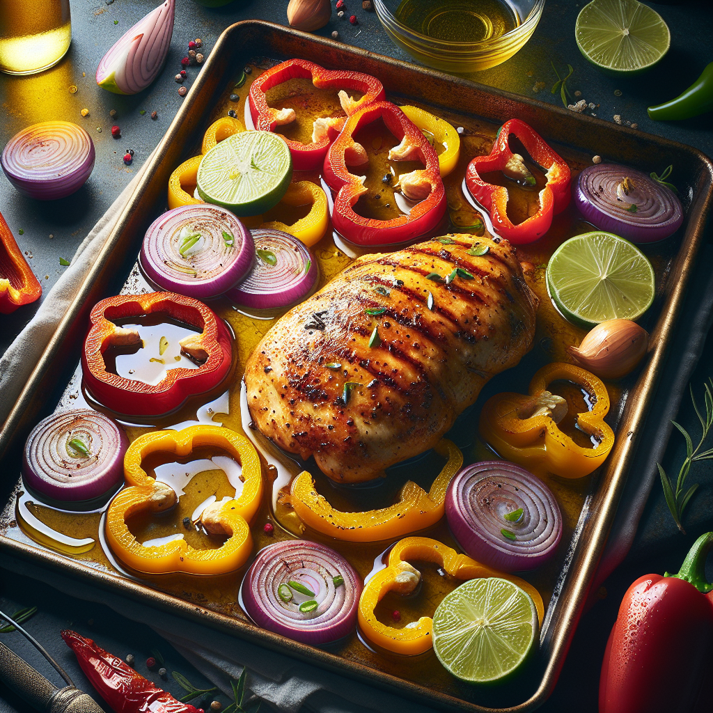 Sheet-Pan Honey-Lime Chicken with Roasted Bell Peppers & Red Onion