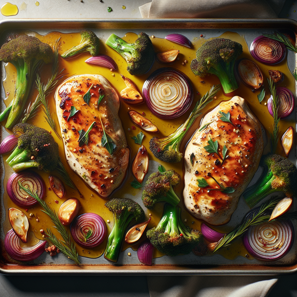 Sheet-Pan Honey-Miso Chicken with Roasted Broccoli & Red Onions