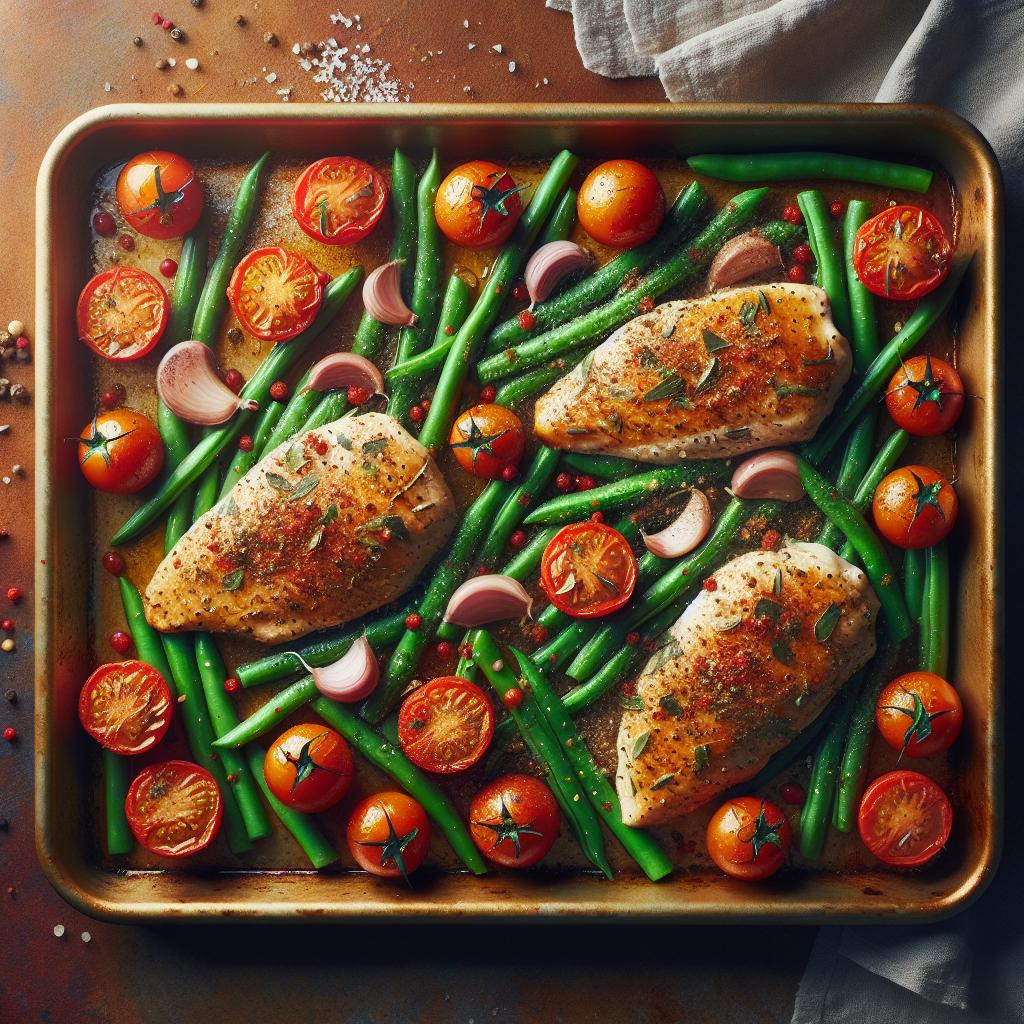 Sheet-Pan Italian Herb Chicken with Roasted Tomatoes & Green Beans