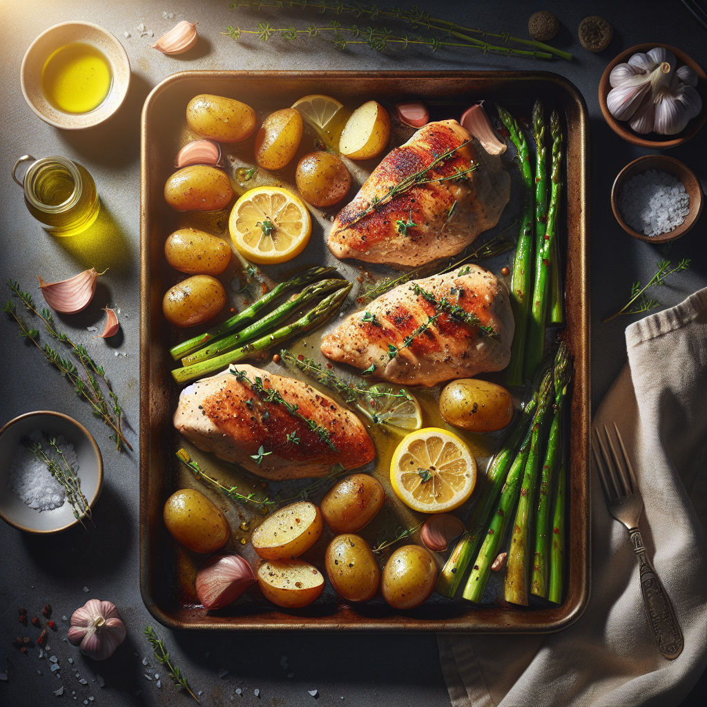 Sheet-Pan Lemon-Garlic Chicken with Roasted Asparagus & Baby Potatoes