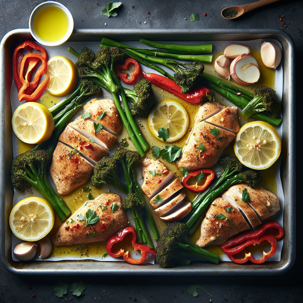 Sheet-Pan Lemon-Ginger Chicken with Roasted Broccolini & Red Peppers