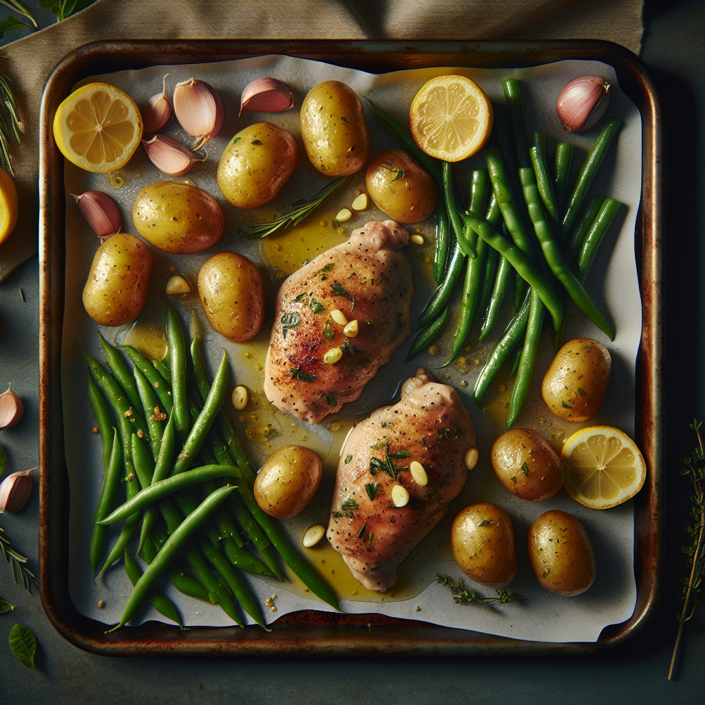 Sheet-Pan Lemon-Herb Chicken with Roasted Baby Potatoes & Green Beans