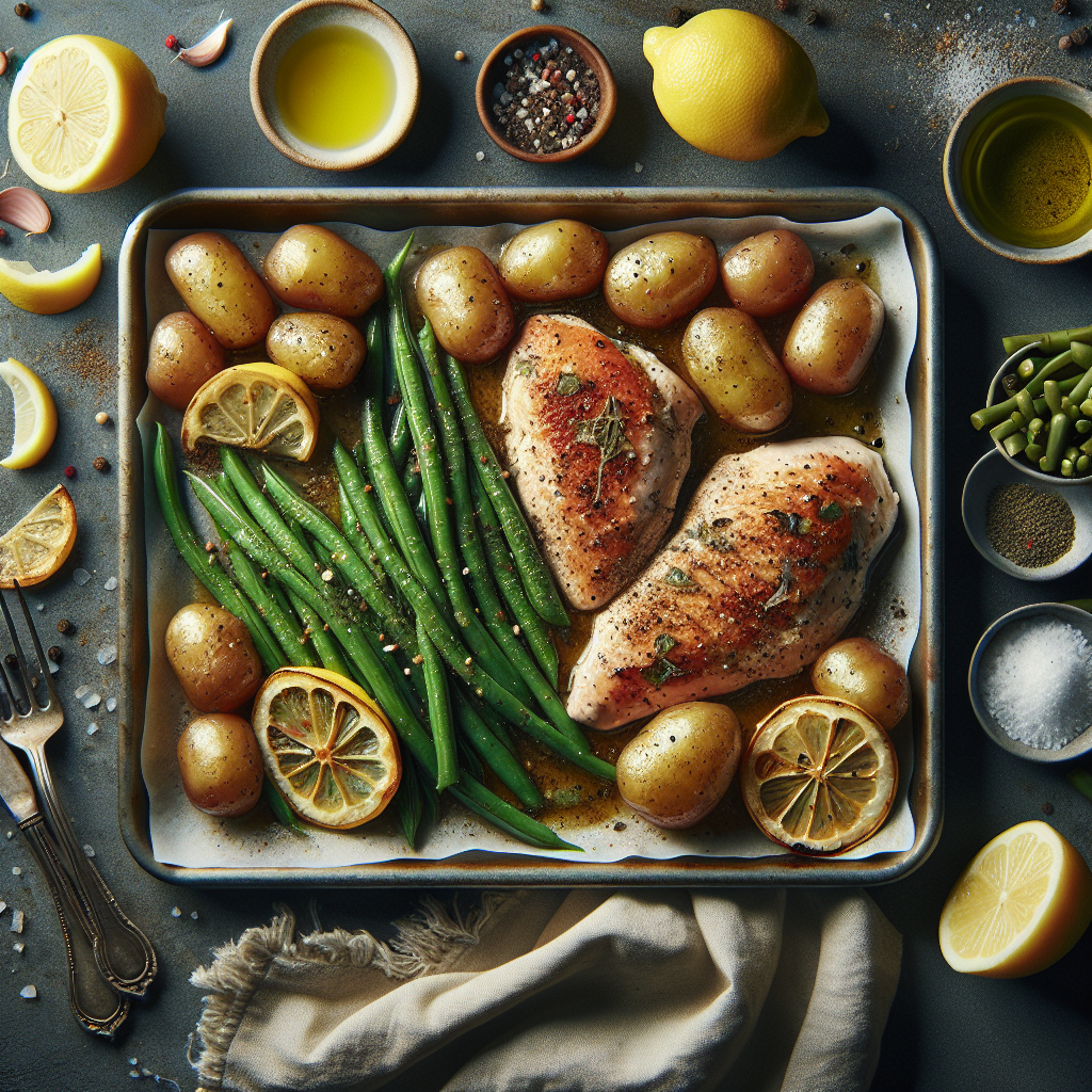 Sheet-Pan Lemon-Pepper Chicken with Roasted Green Beans & Baby Potatoes