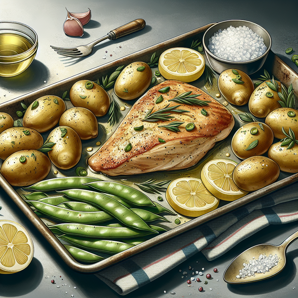 Sheet-Pan Lemon-Tarragon Chicken with Roasted Baby Potatoes & Snap Peas
