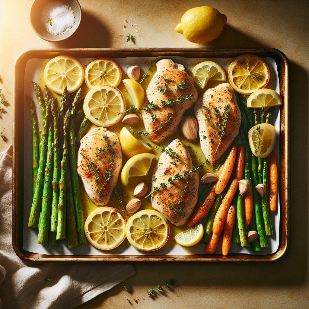 Sheet-Pan Lemon-Thyme Chicken with Roasted Asparagus & Baby Carrots