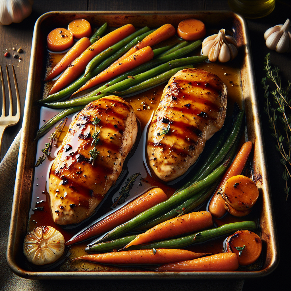Sheet-Pan Maple-Balsamic Chicken with Roasted Carrots & Green Beans