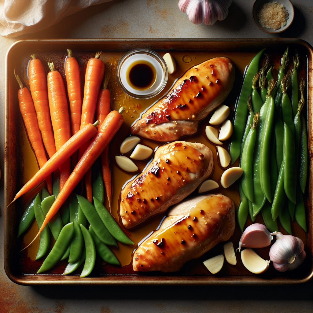 Sheet-Pan Maple-Ginger Chicken with Roasted Carrots & Sugar Snap Peas