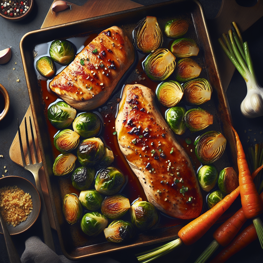 Sheet-Pan Maple-Soy Chicken with Roasted Brussels Sprouts & Carrots