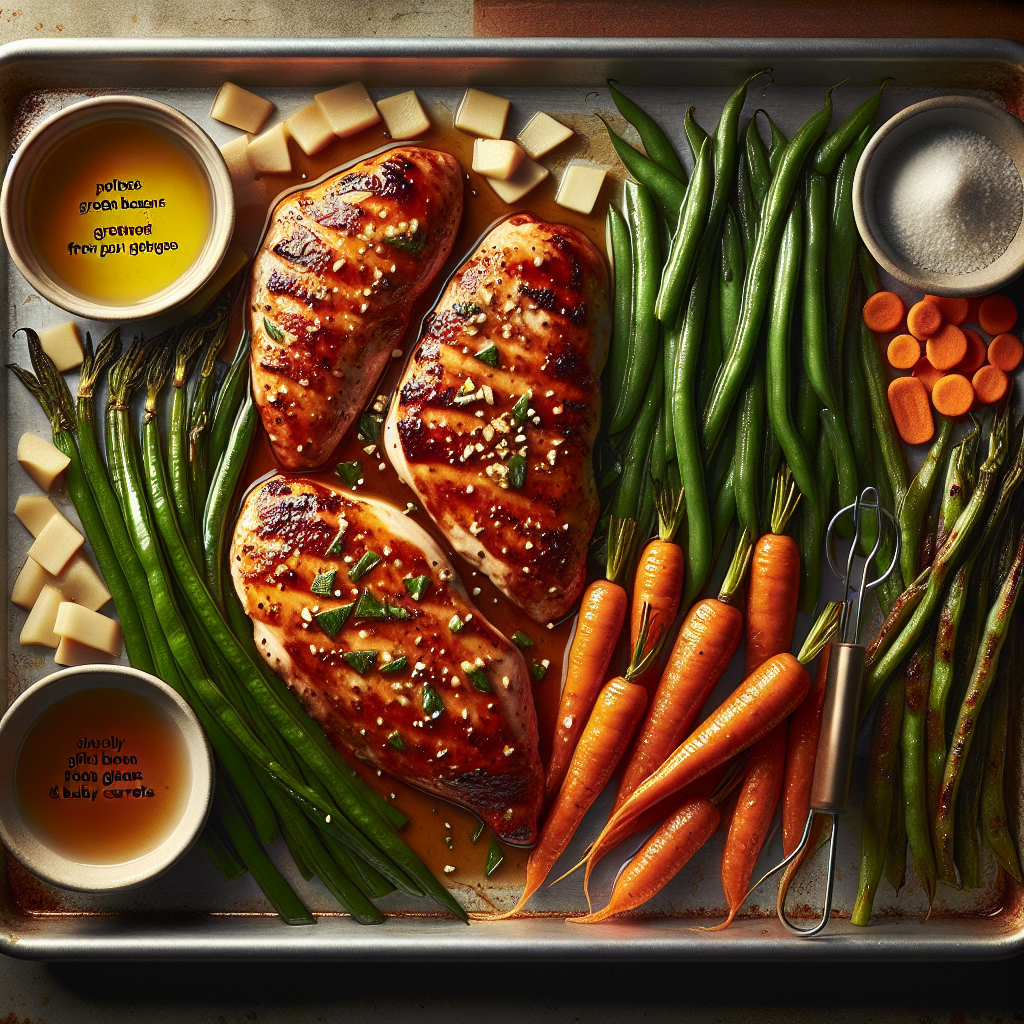 Sheet-Pan Miso-Ginger Chicken with Roasted Green Beans & Baby Carrots