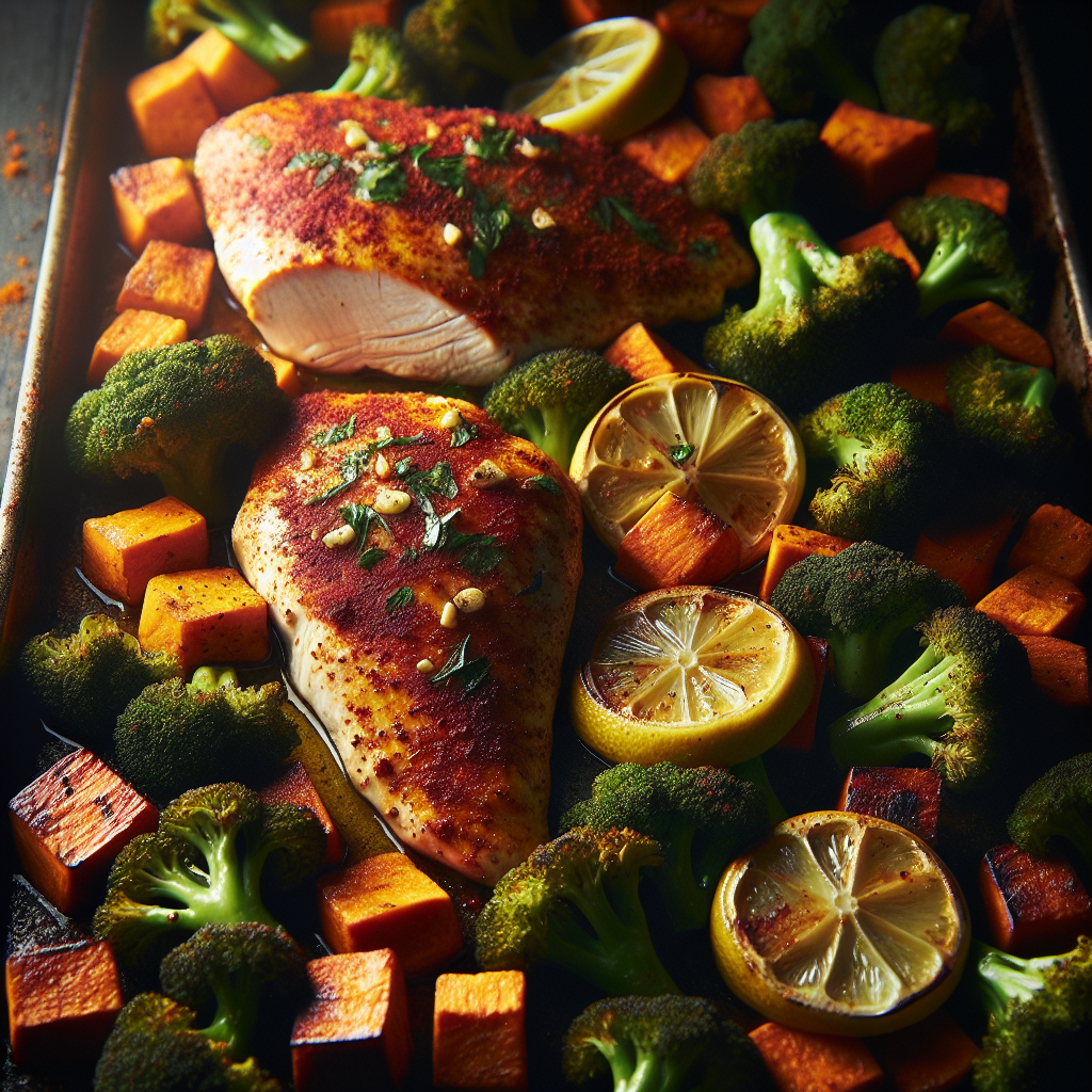 Sheet-Pan Paprika-Lemon Chicken with Roasted Broccoli & Sweet Potatoes
