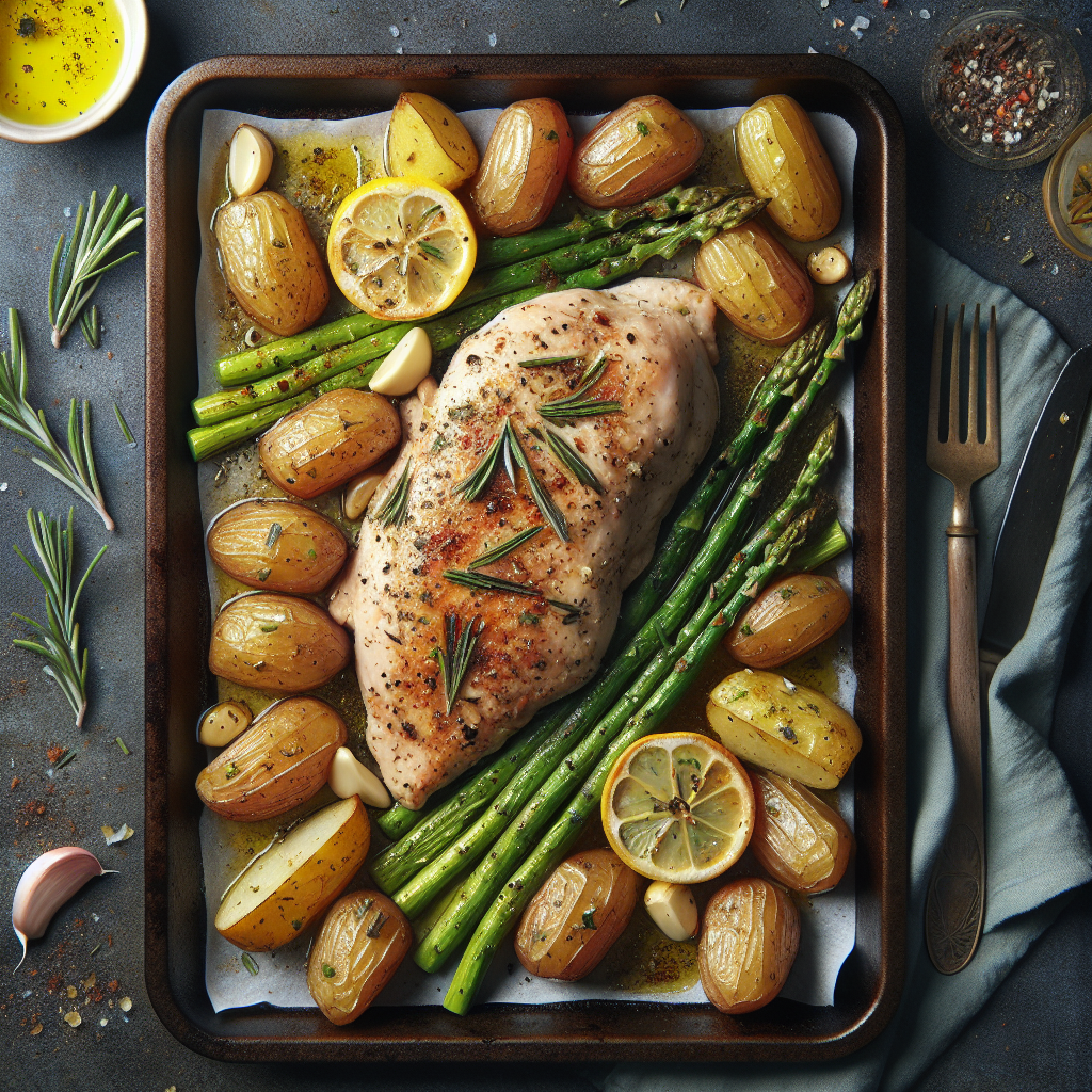 Sheet-Pan Rosemary-Lemon Chicken with Roasted Baby Potatoes & Asparagus