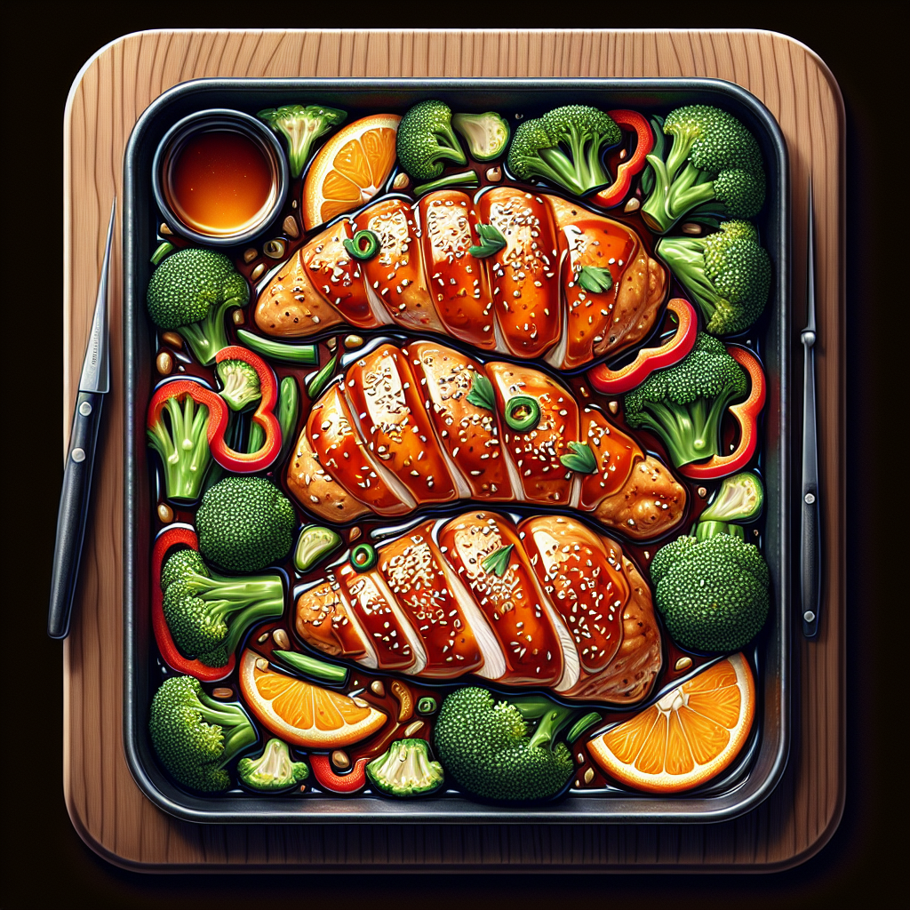 Sheet-Pan Sesame-Orange Chicken with Roasted Broccoli & Red Peppers