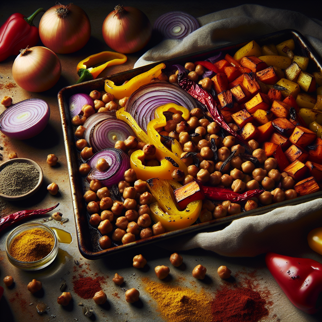 Sheet-Pan Smoky Chipotle Chickpeas with Roasted Sweet Potatoes & Peppers