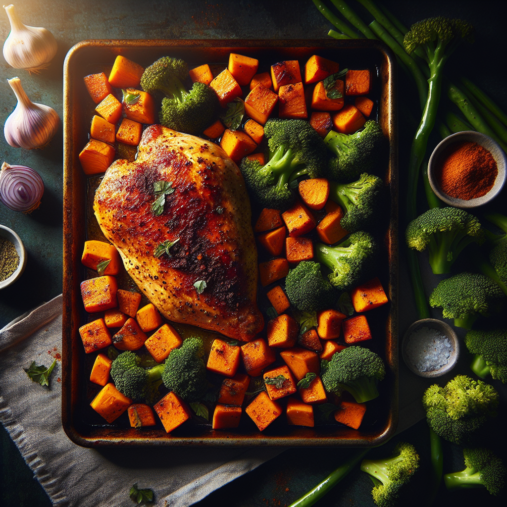 Sheet-Pan Smoky Paprika Chicken with Roasted Broccoli & Sweet Potatoes