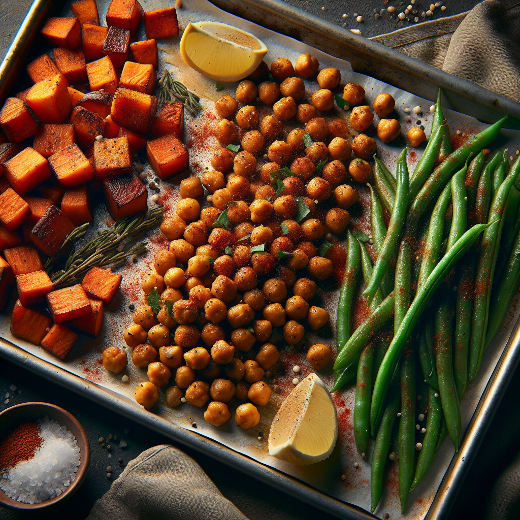 Sheet-Pan Smoky Paprika Chickpeas with Roasted Sweet Potatoes & Green Beans